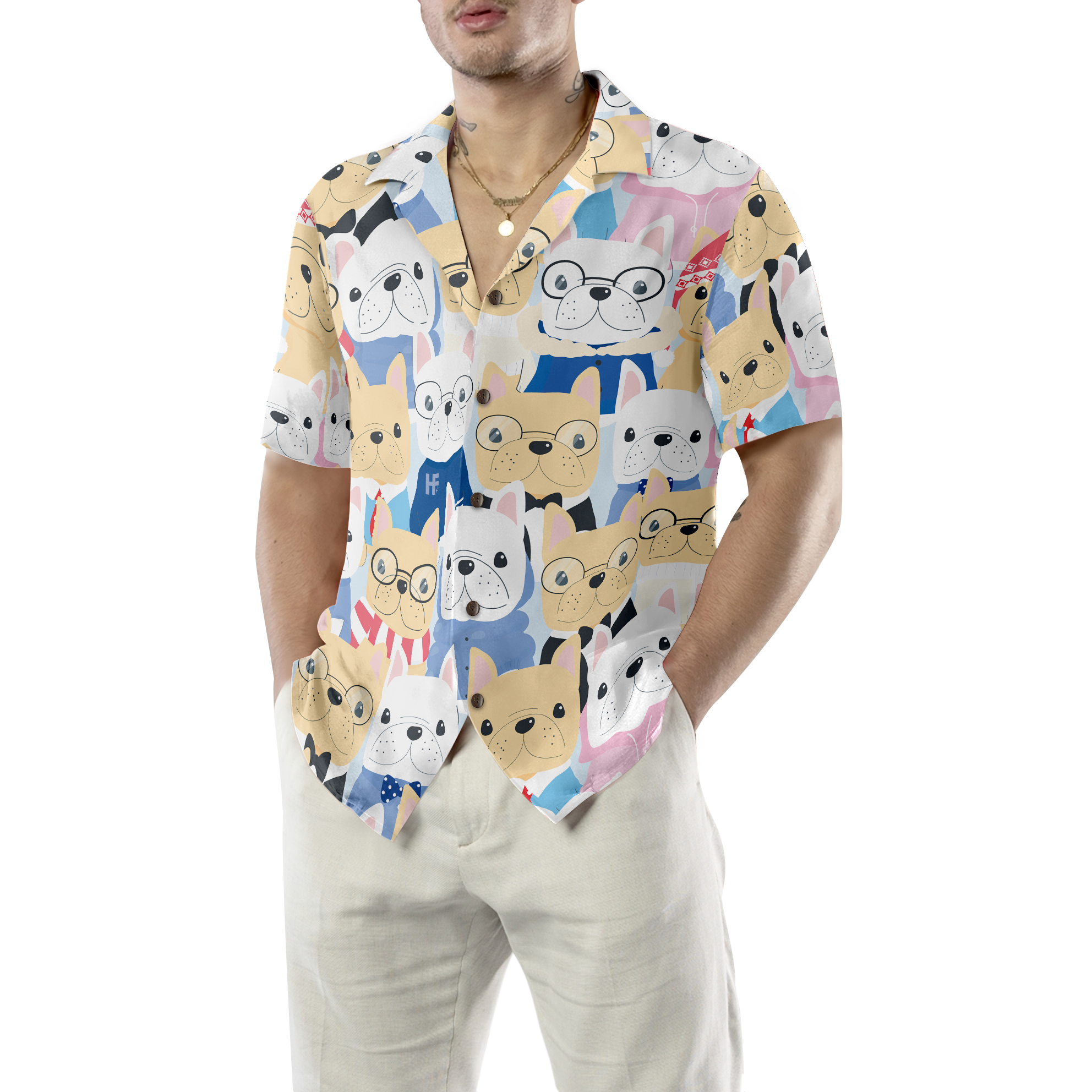 Funny French Bulldog Hawaiian Shirt