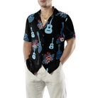Tropical Guitar & Leaves Hawaiian Shirt