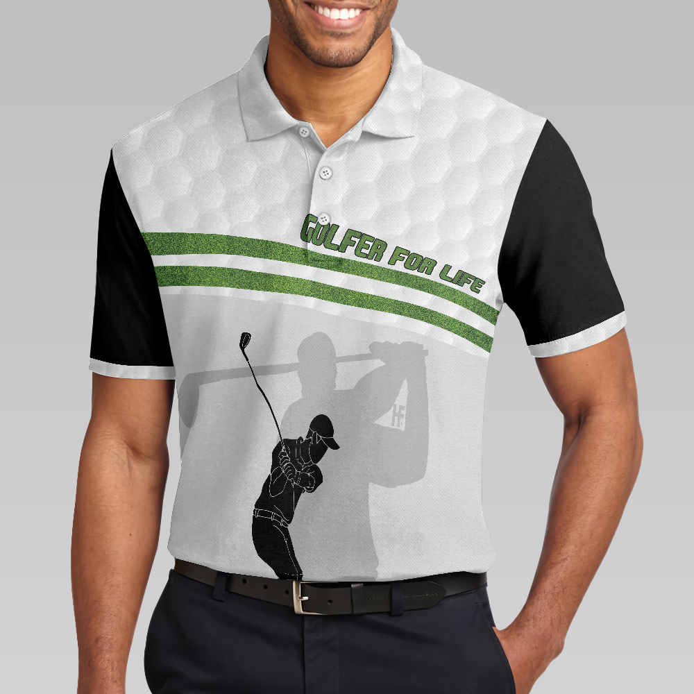 Golfer For Life Golf Polo Shirt, Golf Swing Shirt For Male Golfers, Best Golf Shirt For Hot Weather