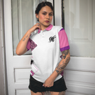 Painting With No Chance Of House Cleaning Or Cooking White And Pink Short Sleeve Women Polo Shirt