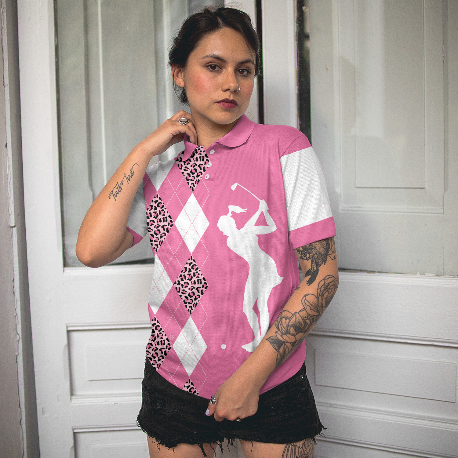 Move Over Boys Let A Girl Show You How To Golf Short Sleeve Women Polo Shirt, White And Pink Golf Shirt For Ladies