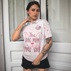 This Dog Mom Loves Golf Short Sleeve Women Polo Shirt, Pink Golf Shirt For Ladies, Golf Gift For Dog Lovers