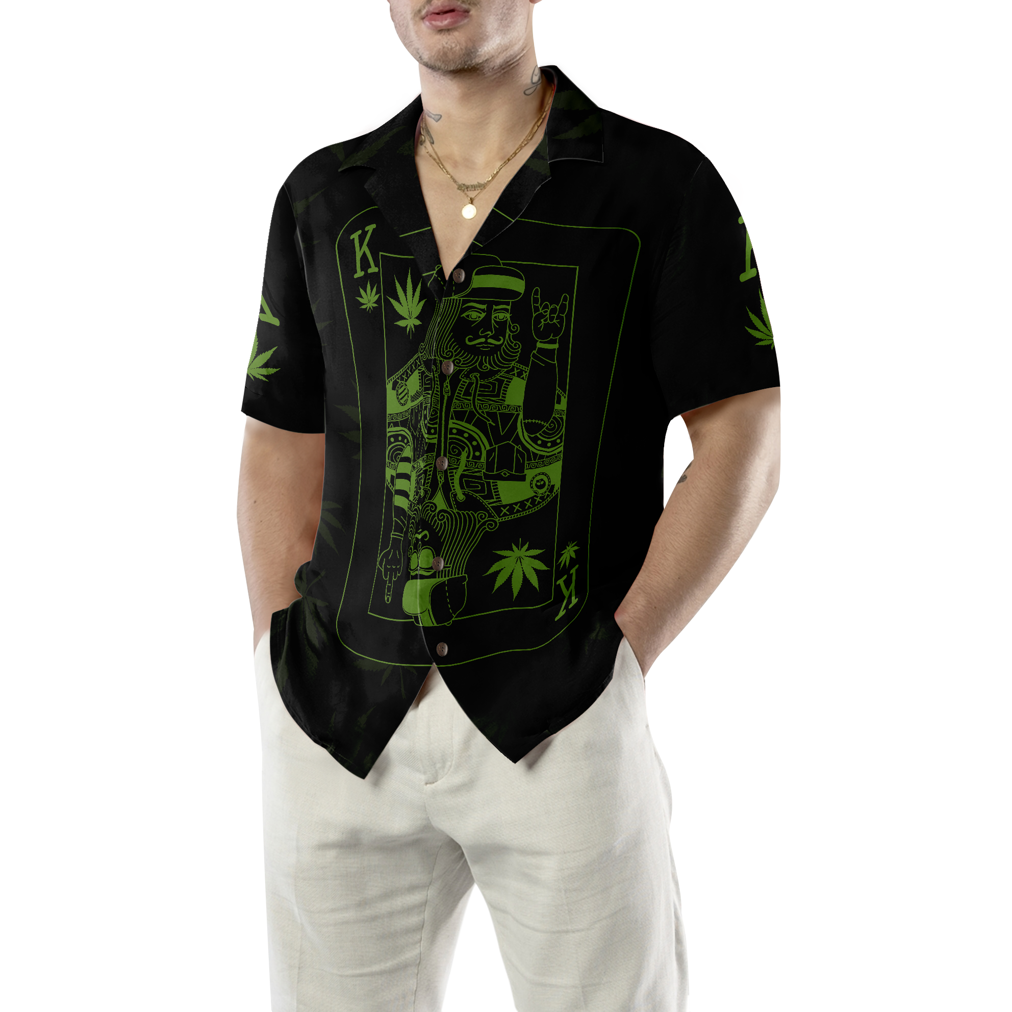 Dope Marijuana King Card Hawaiian Shirt