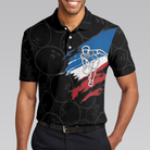 I Beat People With Three Fingers Bowling Polo Shirt, Black Polo Style Bowling Shirt For Men, Bowling Gift Idea