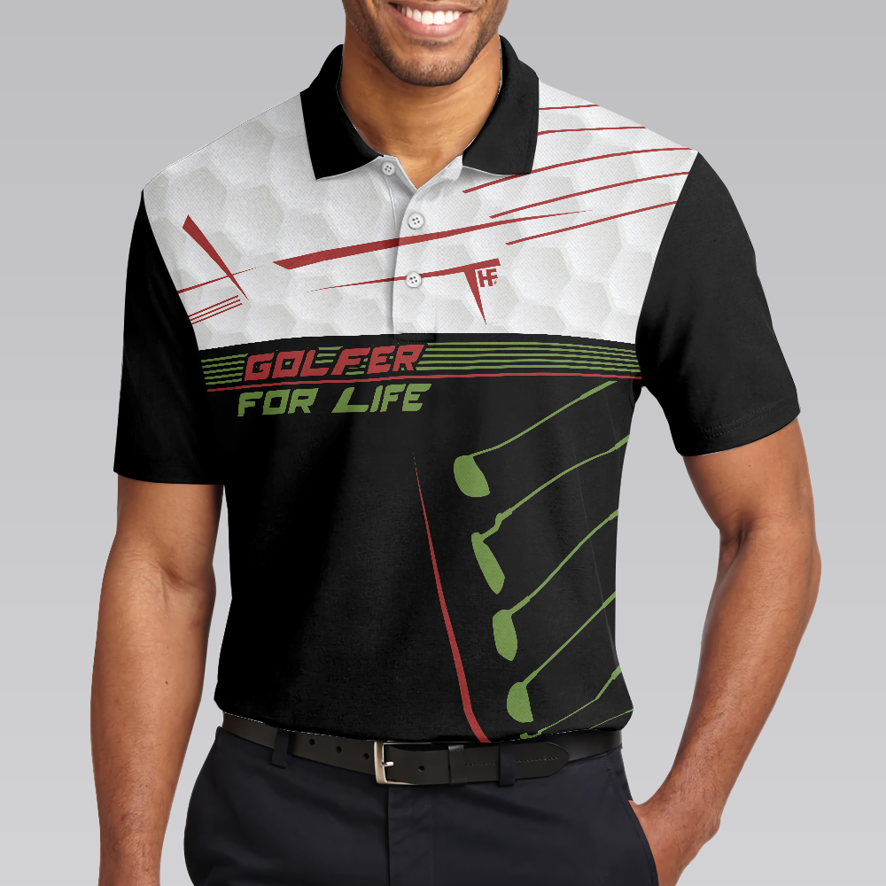 Golfer For Life Sporty And Elegant Design Golf Polo Shirt, Active Golf Shirt Design For Men, Best Golf Gift Idea