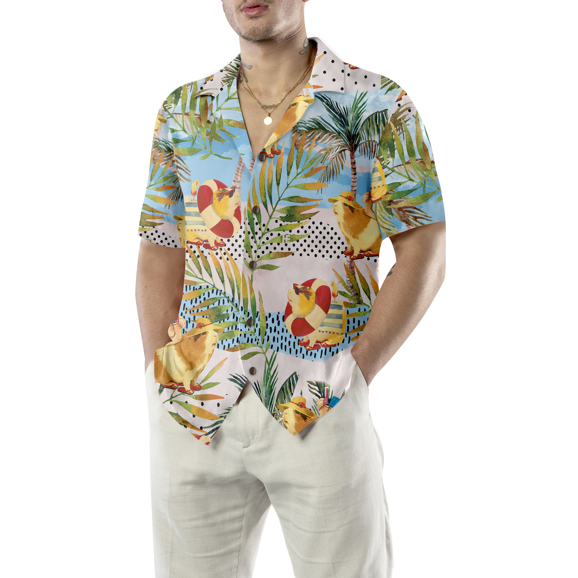 Guinea Pig On The Beach Hawaiian Shirt
