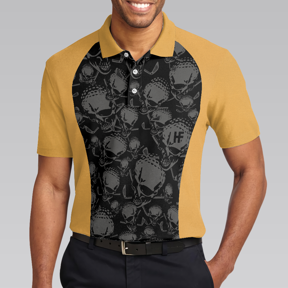 Rules Of Golf Polo Shirt, Black And Orange Golfing Shirt With Sayings, Cool Golf Gift For Beer Lovers