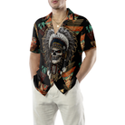 Indian Skull With Tribal Ethnic Pattern Hawaiian Shirt