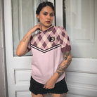 Some Girls Play Golf And Drink Too Much Short Sleeve Women Polo Shirt, Funny Argyle Pattern Golf Shirt For Ladies