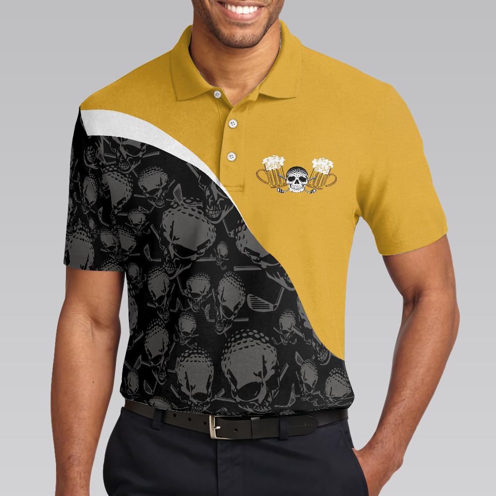 Golf & Beer What Else Is There Polo Shirt, Skull Golf Shirt For Male Players, Golf Gift For Beer Lovers
