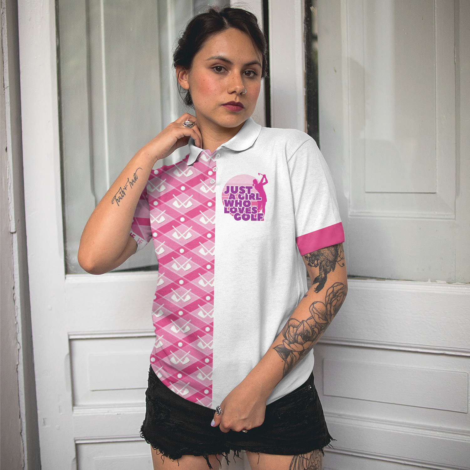 Just A Girl Who Loves Golf Short Sleeve Women Polo Shirt