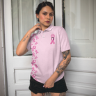 In October We Wear Pink Short Sleeve Women Polo Shirt