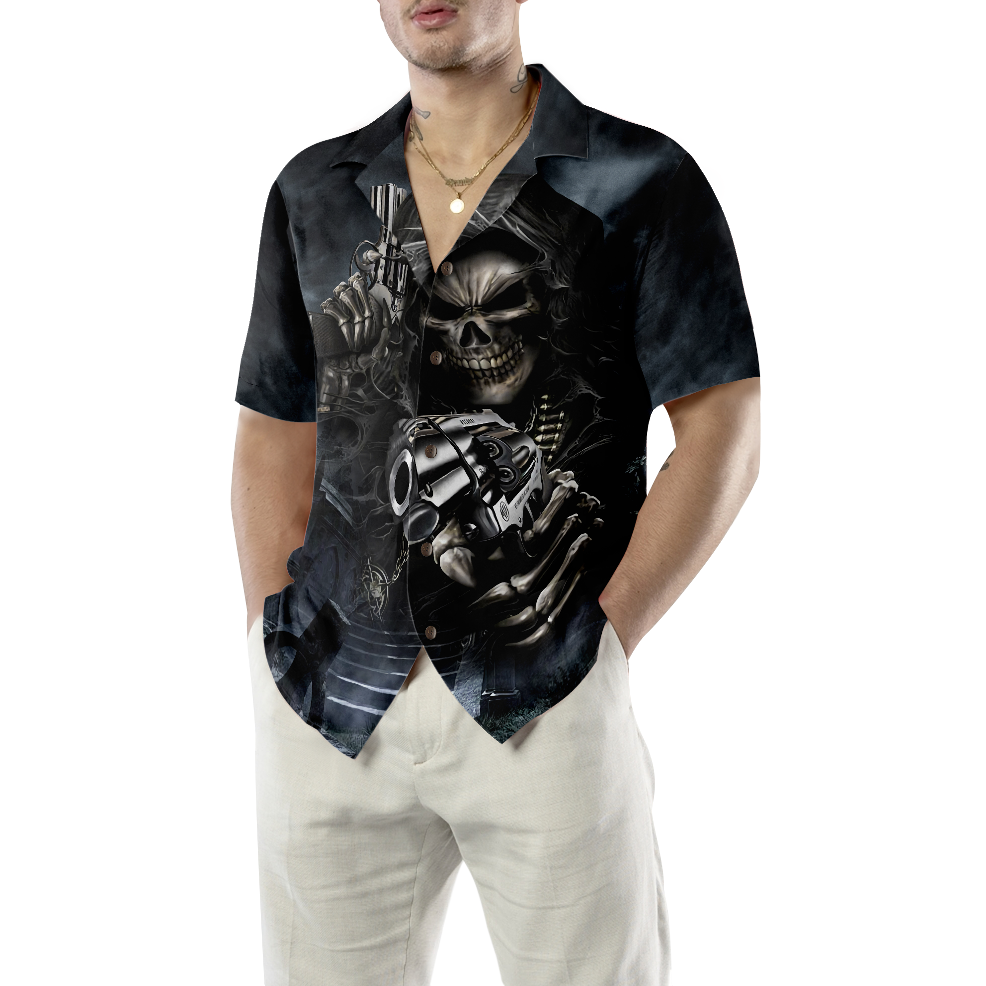 Hunter Skull Shirt For Men Hawaiian Shirt