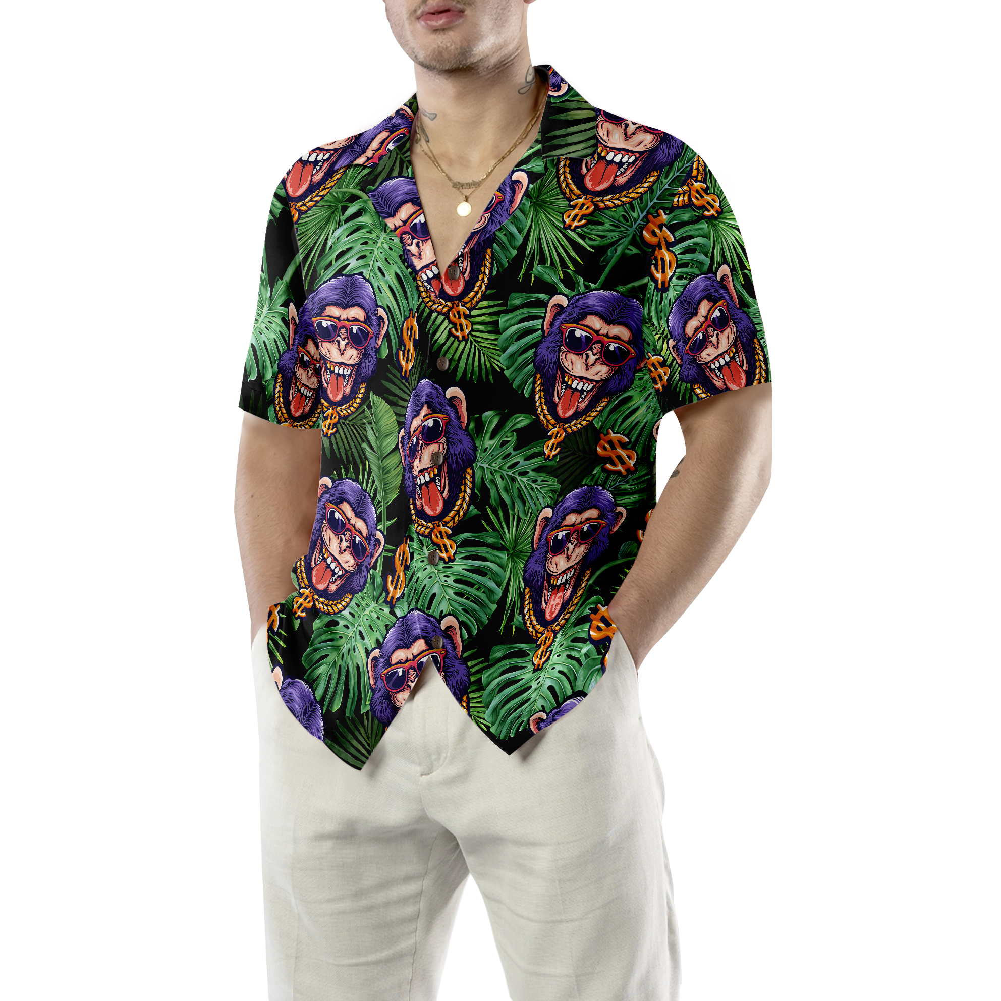 Tropical Millionaire Monkey Hawaiian Shirt