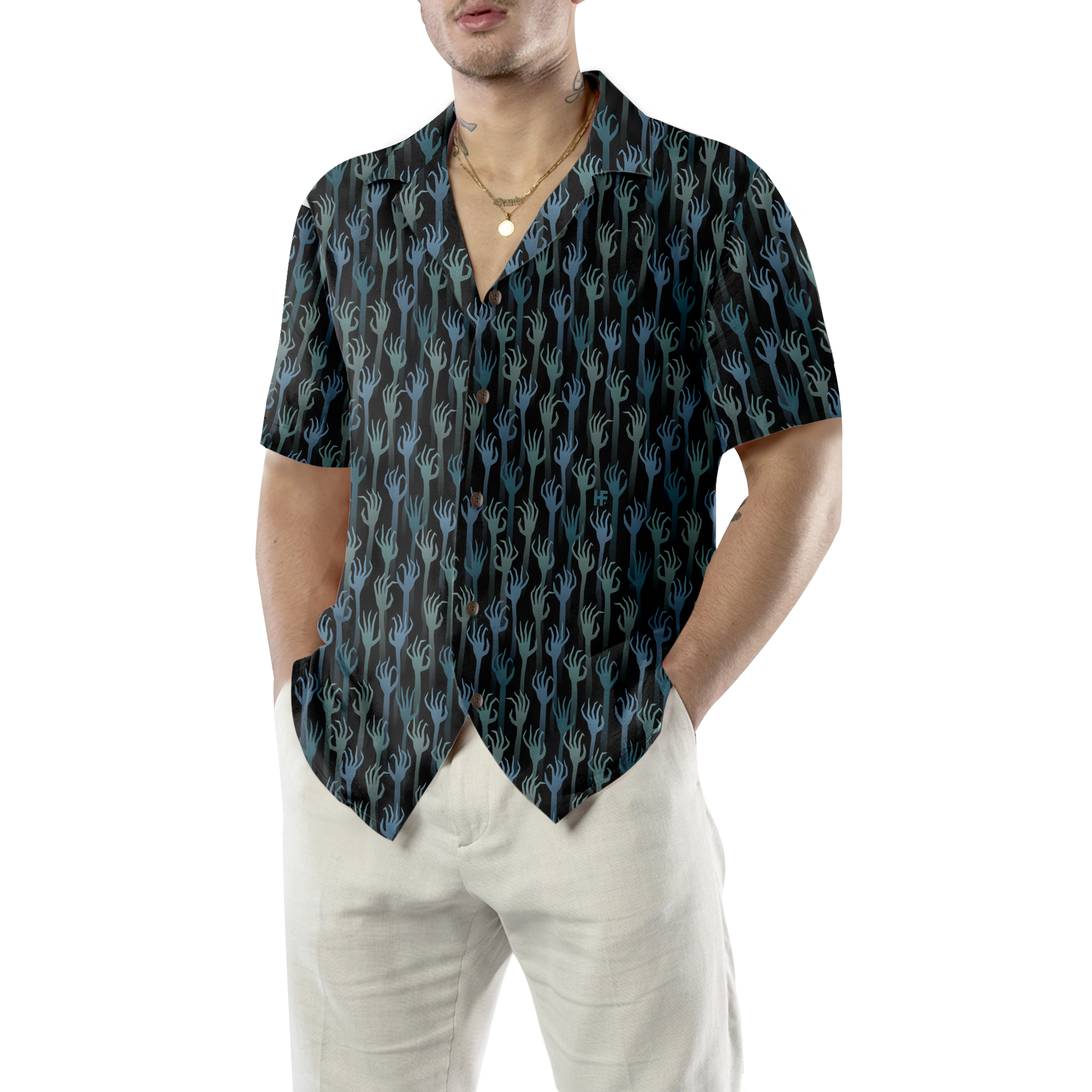 Halloween Hands Of The Dead Hawaiian Shirt