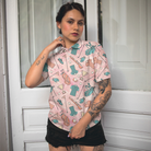 Pink And Elegant Seamless Pattern Golf Short Sleeve Women Polo Shirt