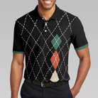 Best Dad By Par Polo Shirt, Best Argyle Pattern Golf Shirt For Male, Golf Gift Idea For Dad On Father's Day