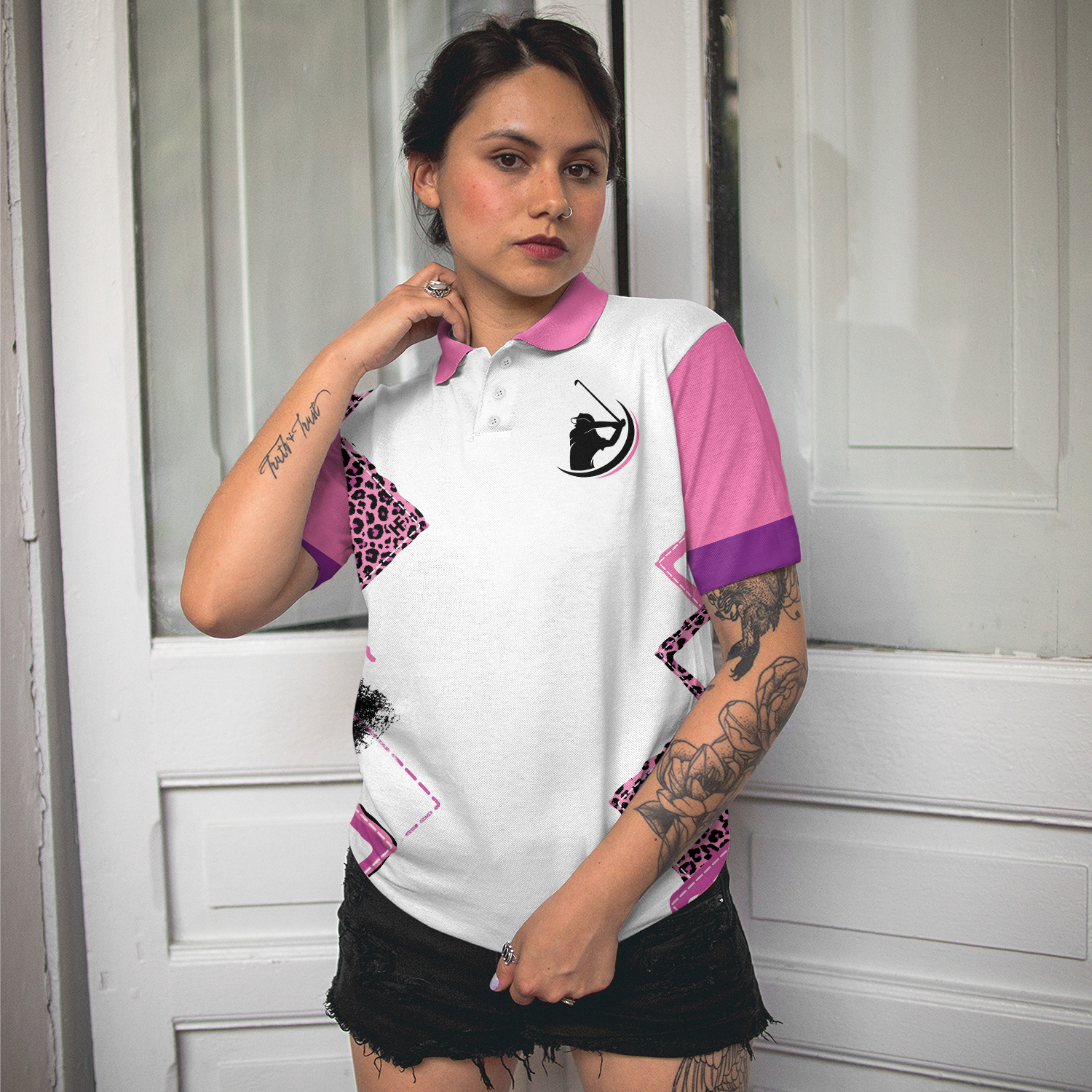 You Say Girls Can't Golf I Say Watch Me V2 Golf Short Sleeve Women Polo Shirt
