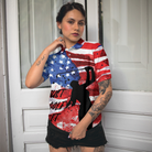 American Golfer Just Golf It V2 Short Sleeve Women Polo Shirt, American Flag Golf Shirt For Ladies