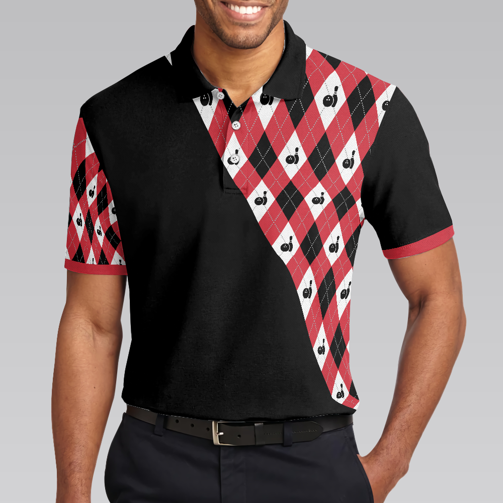 They See Me Bowlin' They Hatin' Polo Shirt, Bowling Plaid Pattern Shirt, Funny Polo Shirt With Sayings