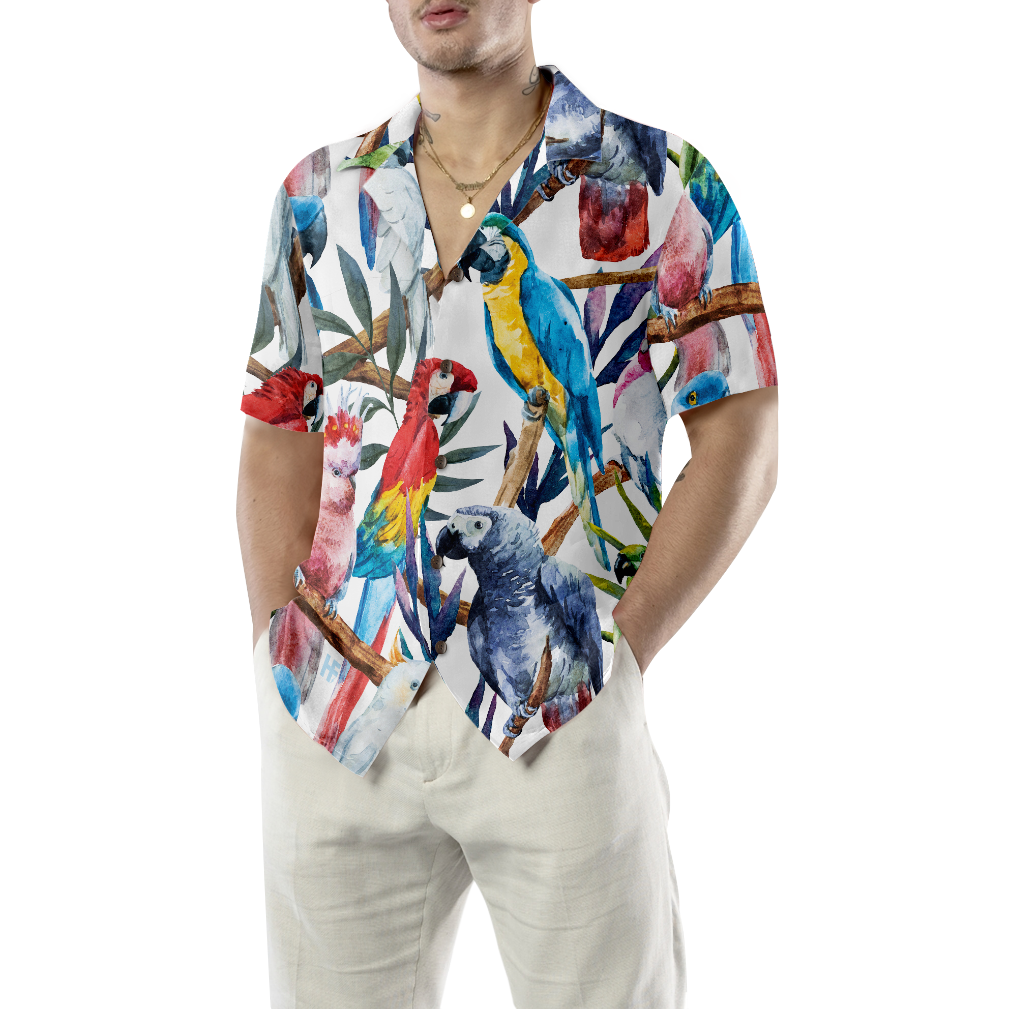 Exotic Parrots & Plant V2 Hawaiian Shirt