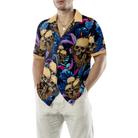 Skull Tropical Palm Leaves Background Hawaiian Shirt