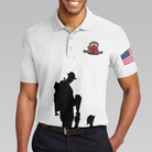 US Veteran Lest We Forget Polo Shirt, Military American Flag Golf Shirt For Men