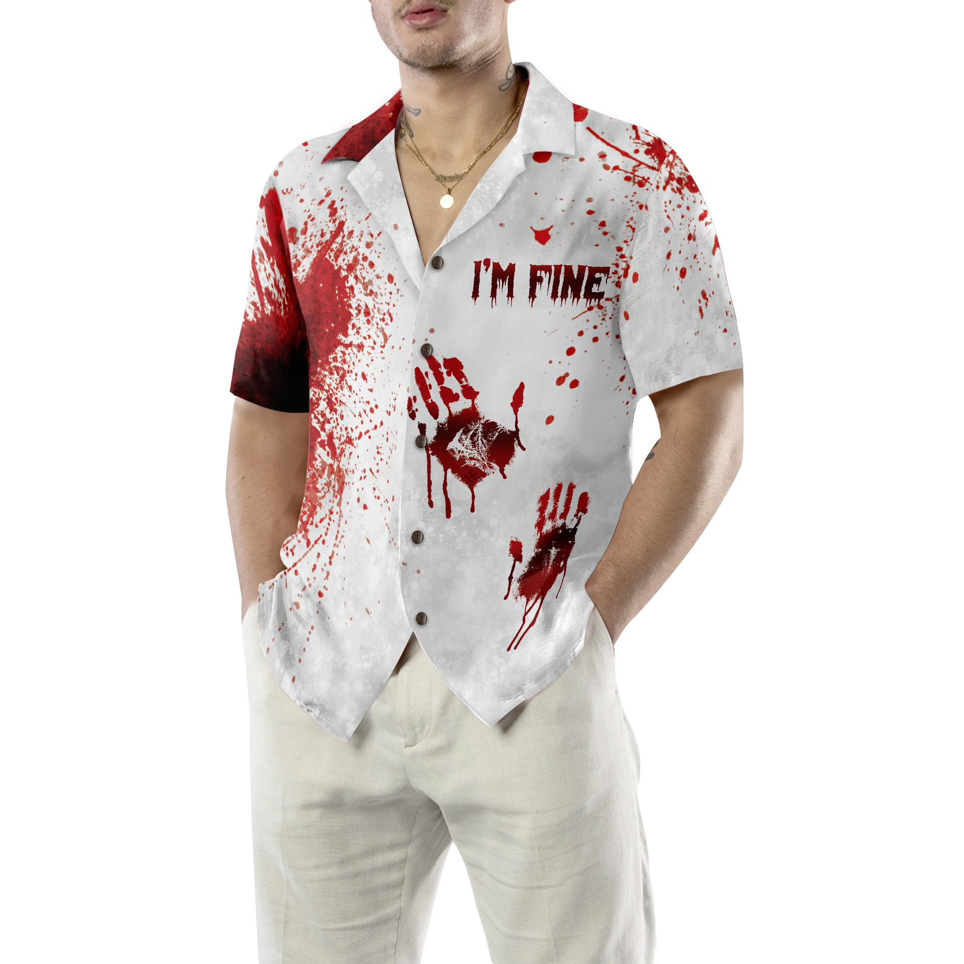 Halloween Blood Splatter Hawaiian Shirt