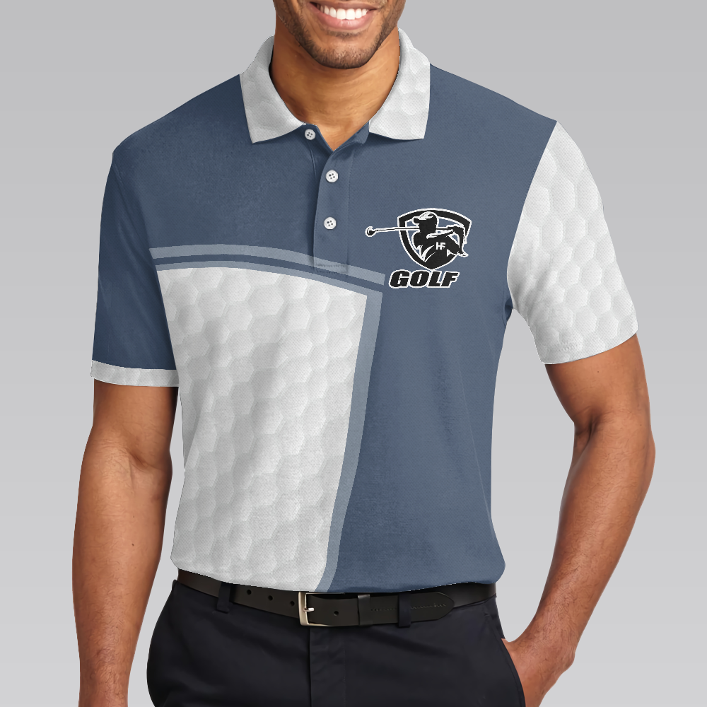 The Art Of Playing Fetch With Yourself Golf Polo Shirt, Funny White And Blue Golf Shirt For Men