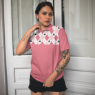 Science Pink Argyle Pattern Short Sleeve Women Polo Shirt
