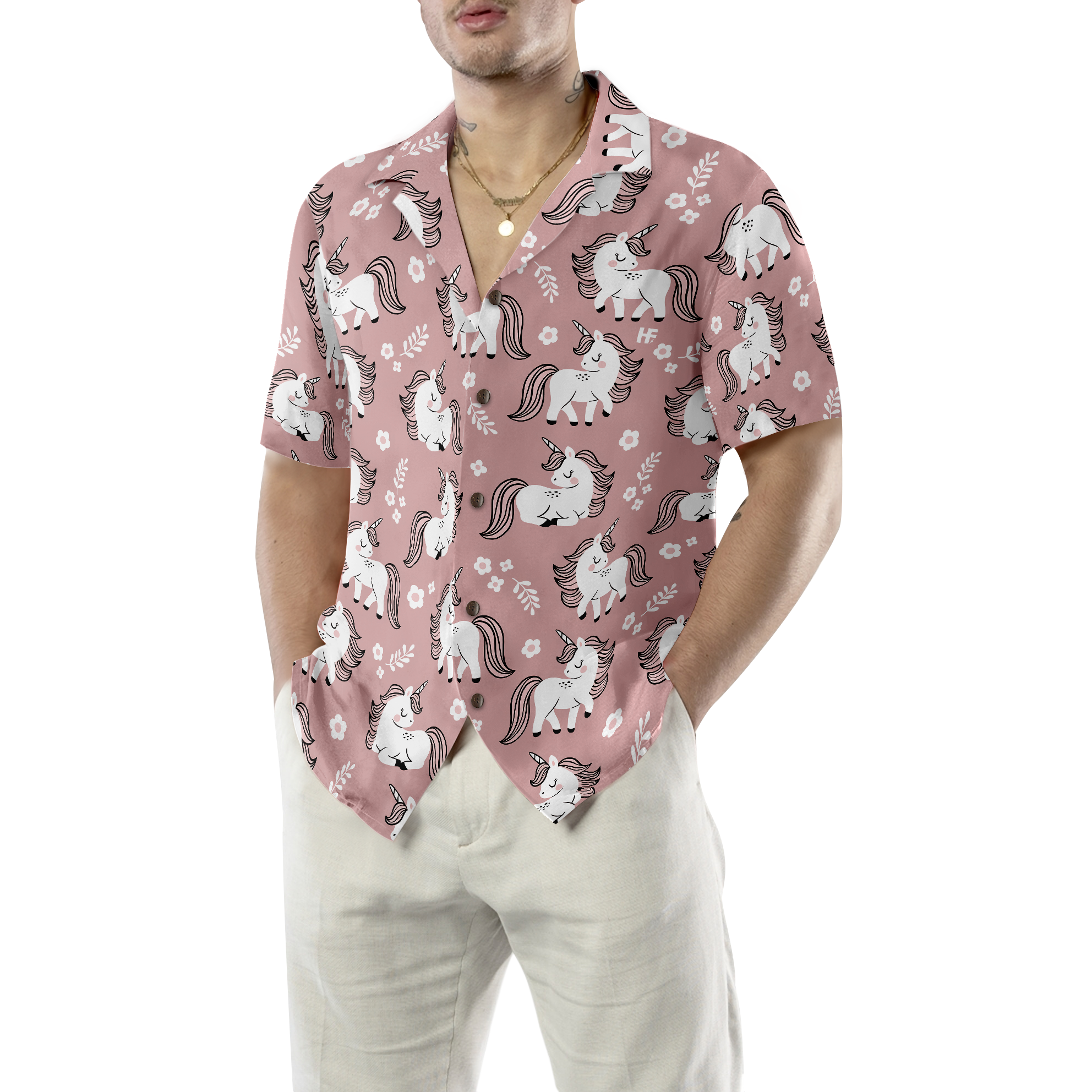 Baby Unicorn In The Magic Forest Hawaiian Shirt