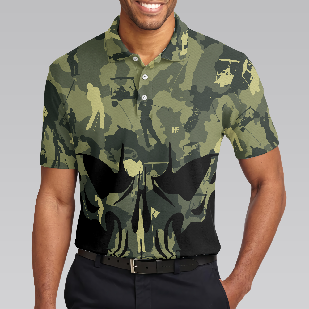 Make Par Not War Polo Shirt, Camouflage Pattern Golf Shirt For Veterans, Golf Gift Idea For Military Dad