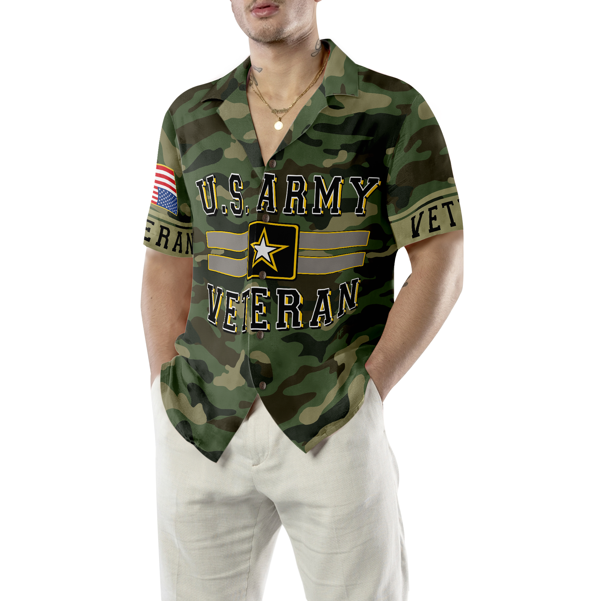 The US Army Veteran Hawaiian Shirt