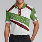 White And Green Men Golfer Golf Polo Shirt, Unique Golf Shirt For Men, Cool Gift For Golfers