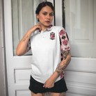 I Golf Like A Girl Try To Keep Up Flower Seamless Pattern Short Sleeve Women Polo Shirt