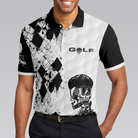 Skull Golf Reaper Polo Shirt, Black And White Argyle Pattern Polo Shirt, Best Golf Shirt For Men
