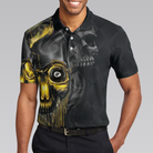 Skull Billiards Polo Shirt, Black Skull Billiards Shirt Design For Men, Scary Halloween Gift Idea