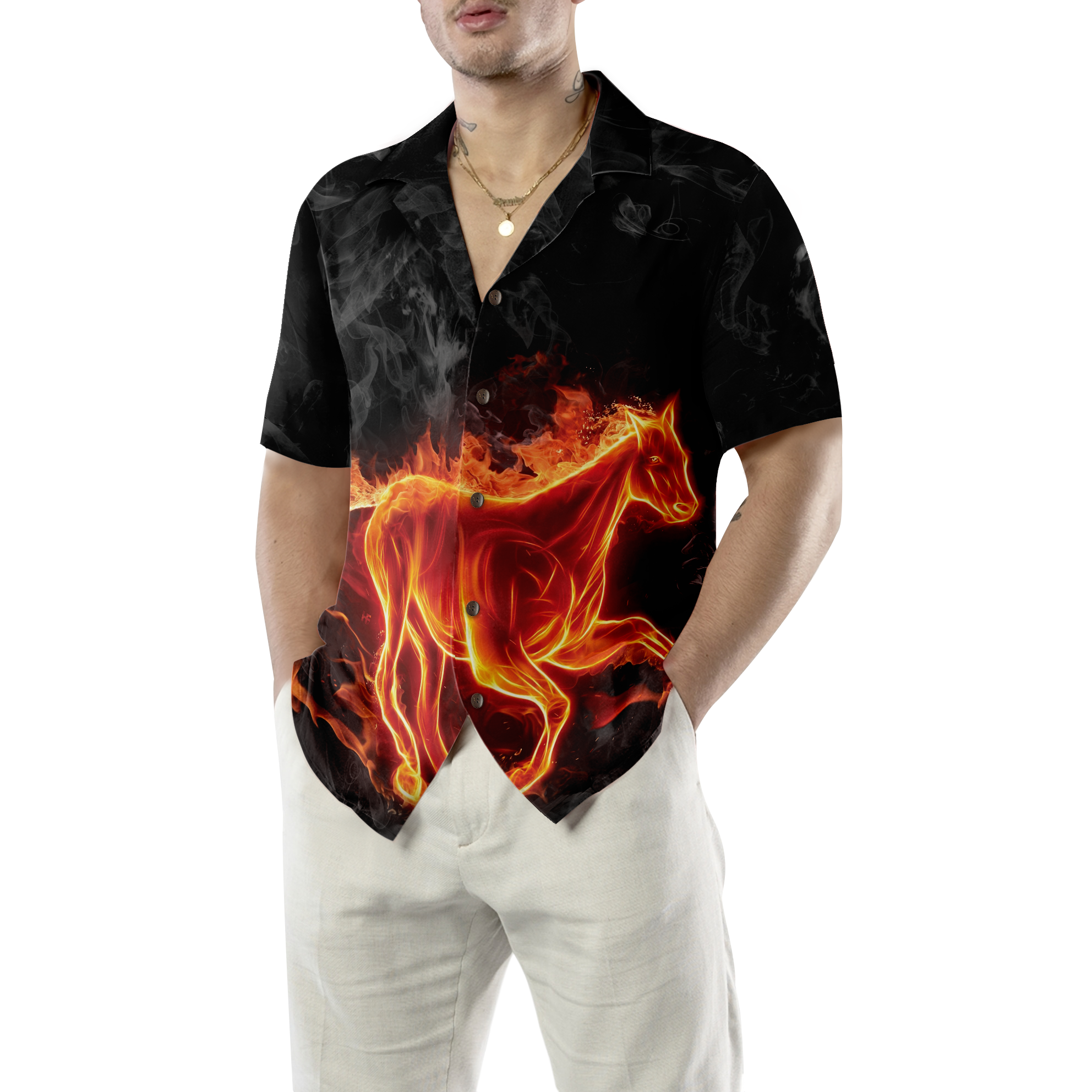 Fire Horse Shirt For Men Hawaiian Shirt