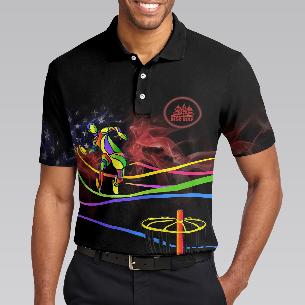Disc Golf Is My Life V1 Polo Shirt, Colorful Disc Golf Shirt Design For Male, Best Disc Golf Attire