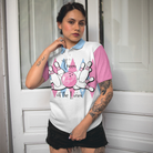 Queen Of The Lanes Pink And Blue Bowling Short Sleeve Women Polo Shirt, Bowling Shirt For Ladies