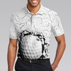 Golf Ball Breaking Polo Shirt, Black And White Cracking Pattern Polo Shirt, Best Golf Shirt For Men - Hyperfavor