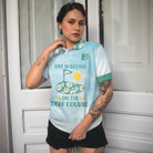Life Is Better On The Golf Course Golf Girl Short Sleeve Women Polo Shirt, Light Blue Tie Dye Golf Shirt For Ladies