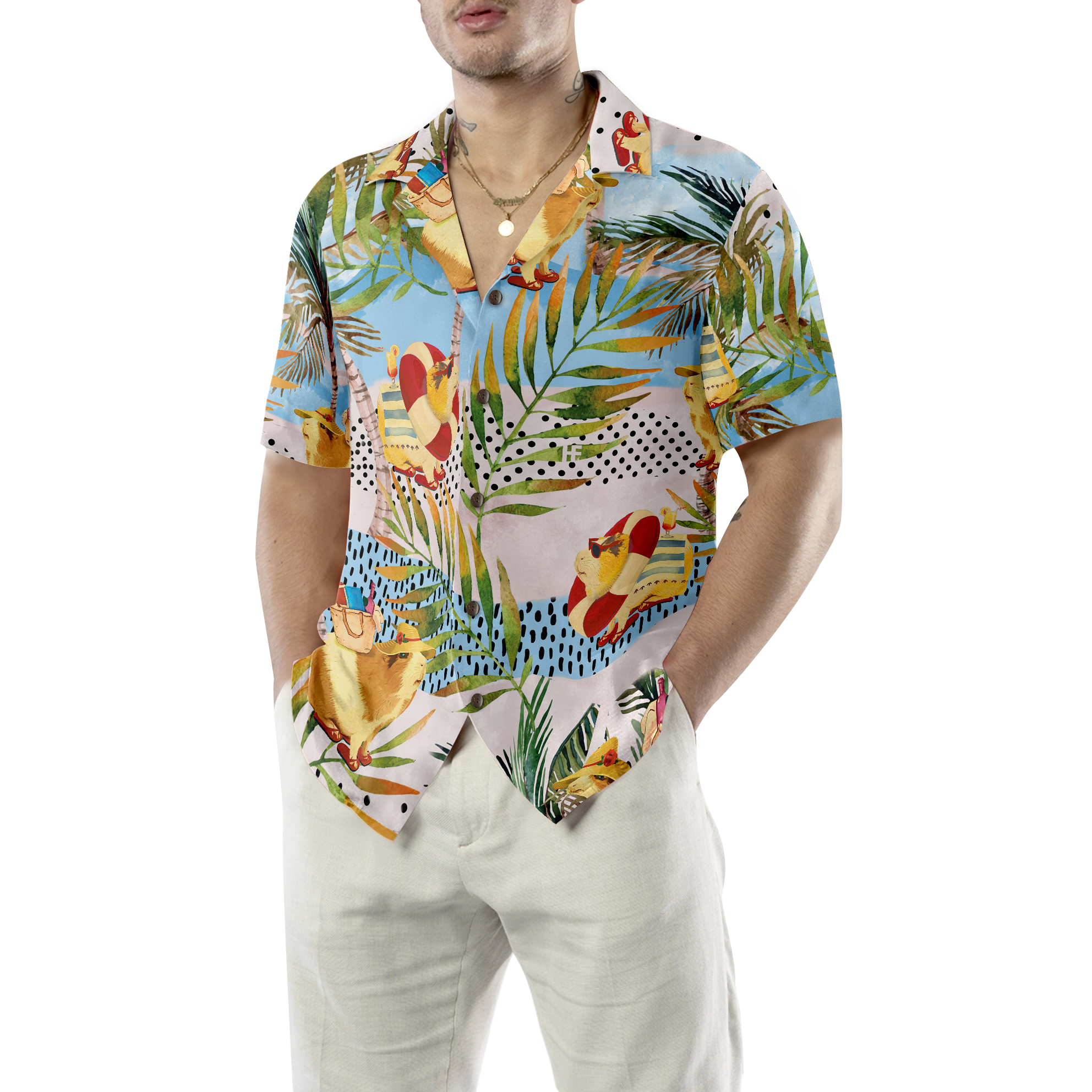 Guinea Pig On The Beach Hawaiian Shirt