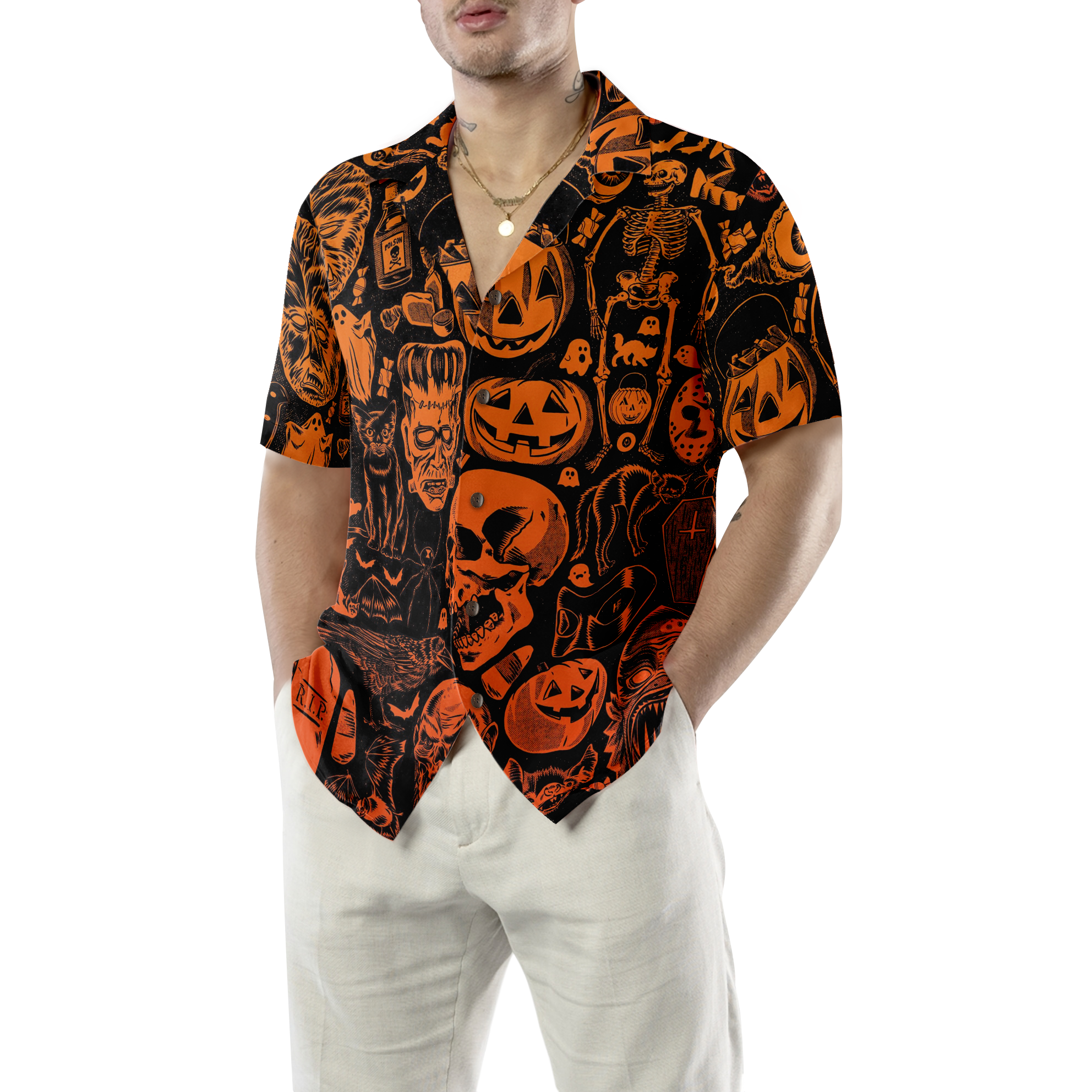Scary Halloween Monsters Halloween Hawaiian Shirt, Halloween Shirt For Men And Women