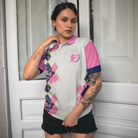 Ich Weiß Dass Ich Wie Ein Mädchen Spiele Short Sleeve Women Polo Shirt, White And Pink German Golf Shirt For Ladies