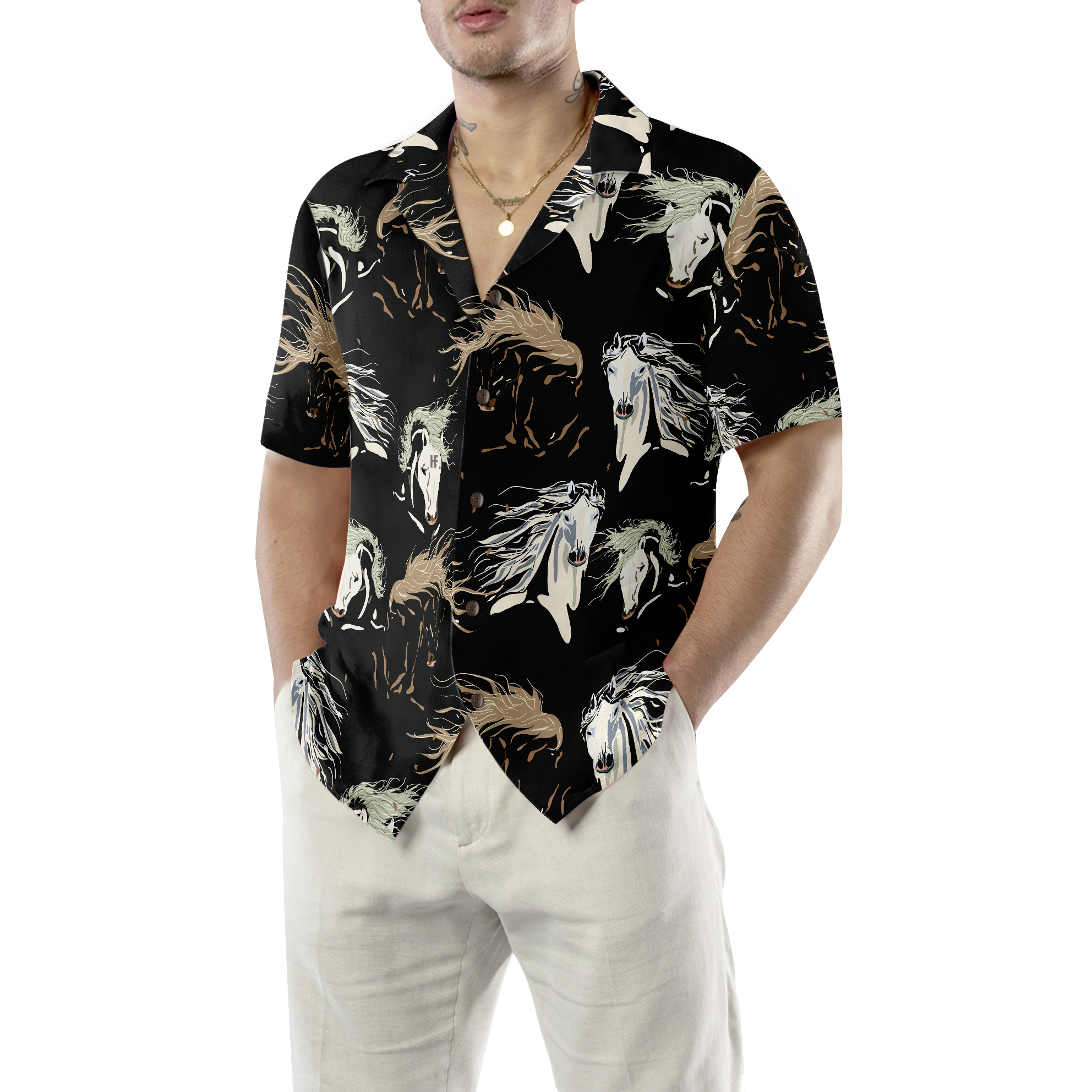 Galloping Horse Shirt For Men Hawaiian Shirt