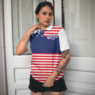 Lady Squad America Flag Golf Shirt, Short Sleeve Women Polo Shirt
