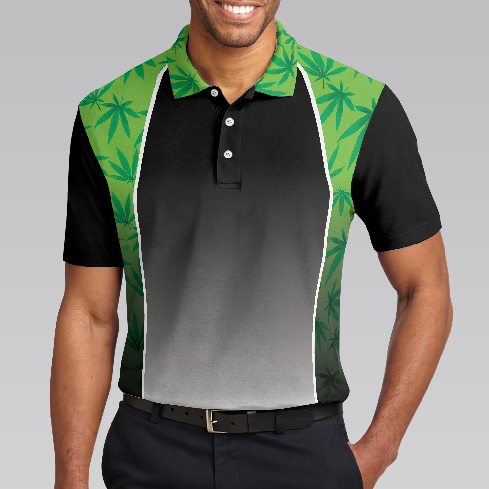 High Maintenance Weed Polo Shirt, Green Weed Polo Shirt For Men, Black Tie Dye Weed Pattern Shirt Design