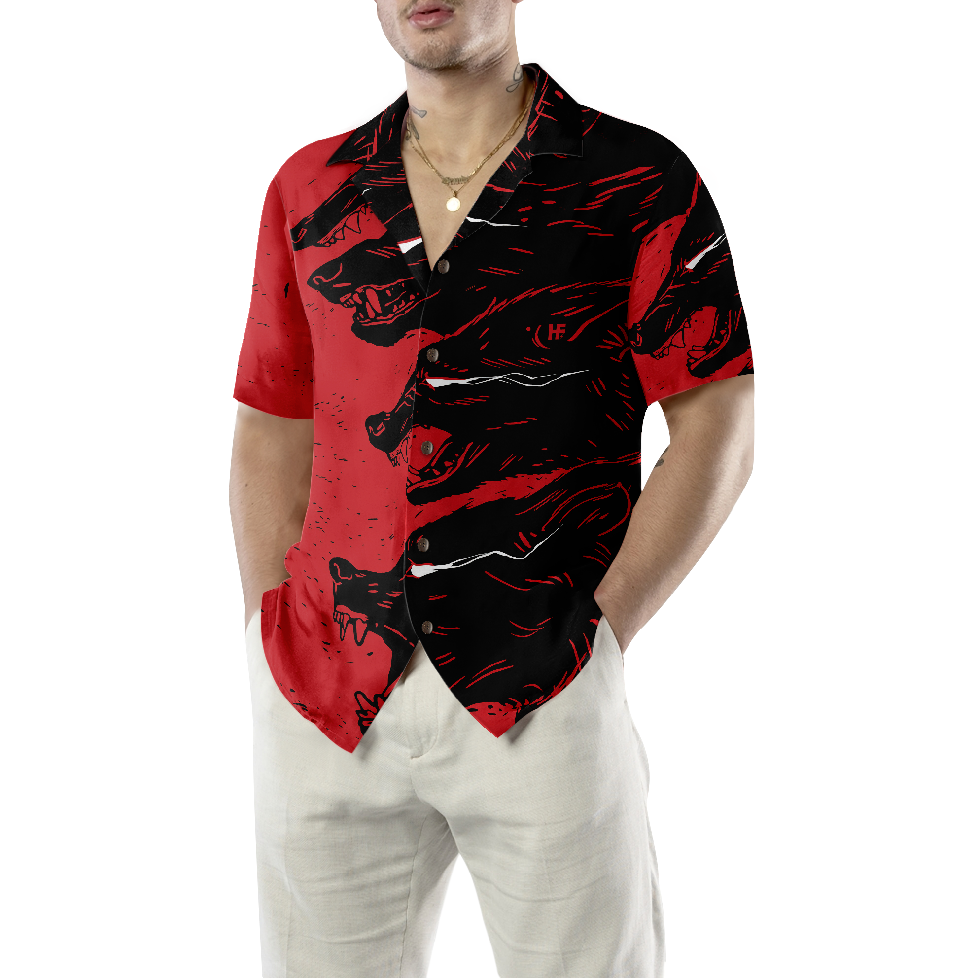 Dangerous Black Wolf Hawaiian Shirt