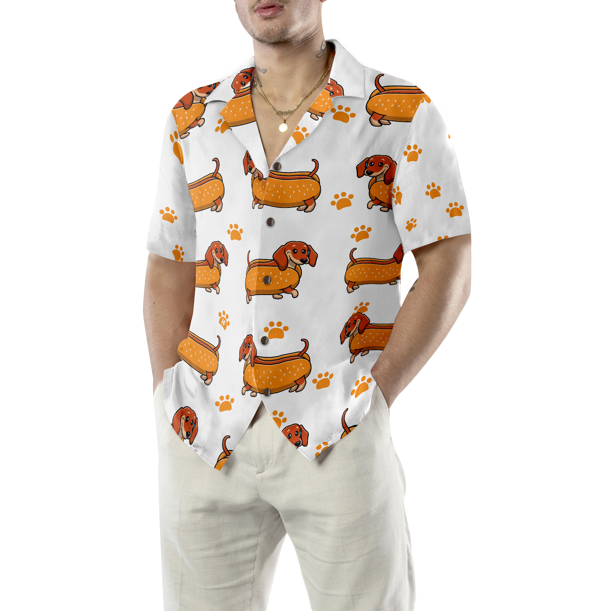 Real Hotdog Dachshund Hawaiian Shirt